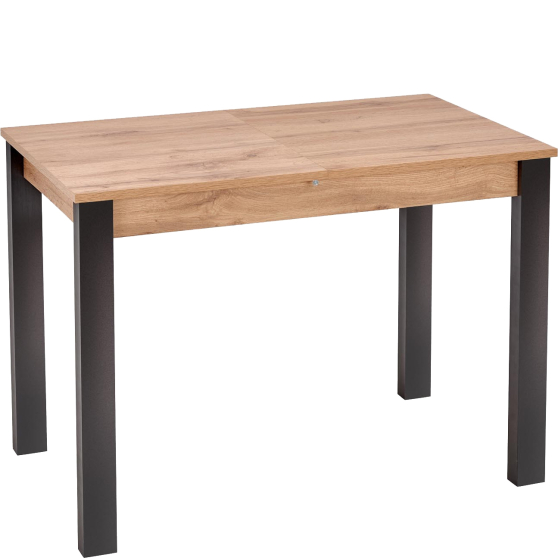 Stół rozkładany 100-135x60x75 GINO Dąb Wotan / Czarny Podstawowe
