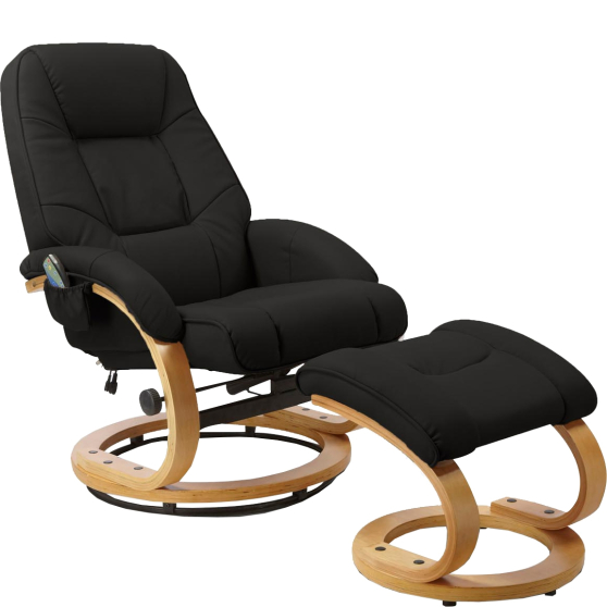 Fotel wypoczynkowy z podnóżkiem MATADOR Czarny Podstawowe