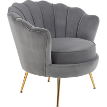 Fotel wypoczynkowy AMORINITO Popiel / Złoty Podstawowe