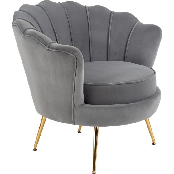 Fotel wypoczynkowy AMORINITO Popiel / Złoty Podstawowe