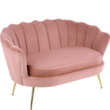 Fotel wypoczynkowy AMORINITO XL Jasny Różowy / Złoty Podstawowe