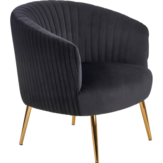 Fotel wypoczynkowy CROWN Czarny / Złoty Podstawowe