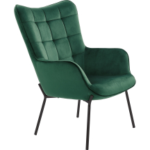 Fotel wypoczynkowy CASTEL Czarny / Ciemny Zielony Podstawowe