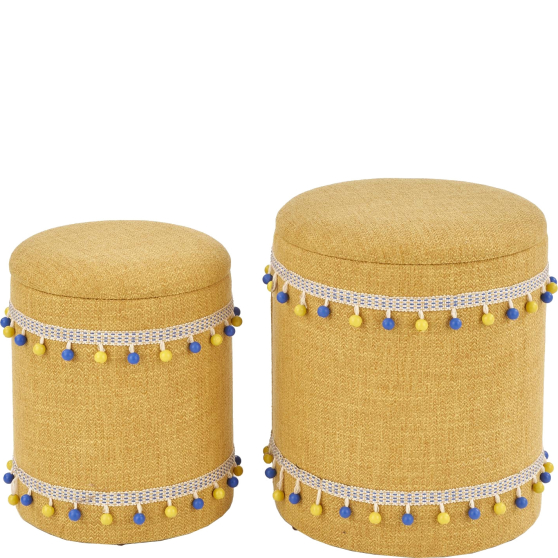 Zestaw dwóch puf GRADO żółty Podstawowe