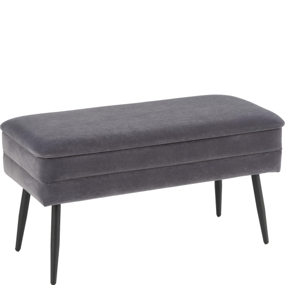 Ławka ze schowkiem VELVA popielaty / czarny Podstawowe