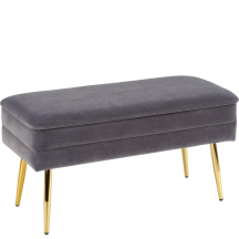 Ławka ze schowkiem VELVA popielaty / złoty Podstawowe