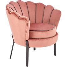 Fotel wypoczynkowy ANGELO Różowy / Czarny Podstawowe