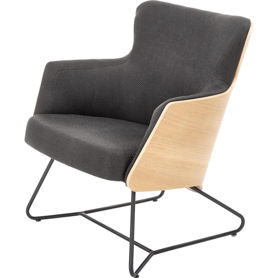 Fotel wypoczynkowy CHILLOUT Ciemny Popiel / Dąb Naturalny / Czarny Podstawowe