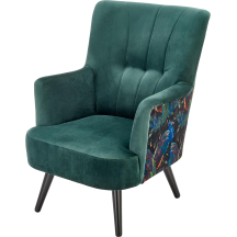 Fotel wypoczynkowy PAGONI Ciemny Zielony / Czarny Podstawowe