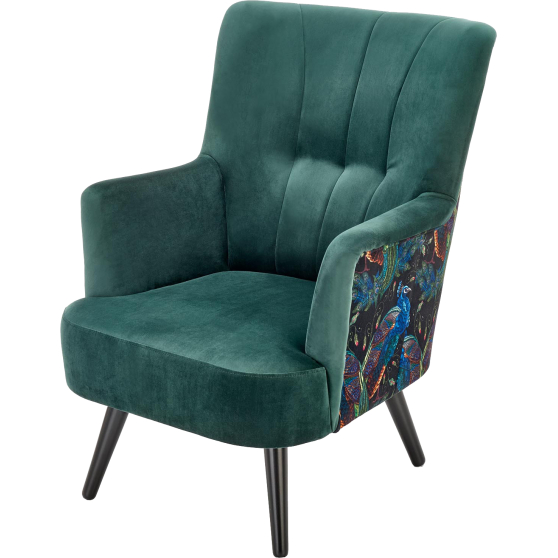 Fotel wypoczynkowy PAGONI Ciemny Zielony / Czarny Podstawowe