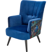 Fotel wypoczynkowy PAGONI Granatowy / Czarny Podstawowe