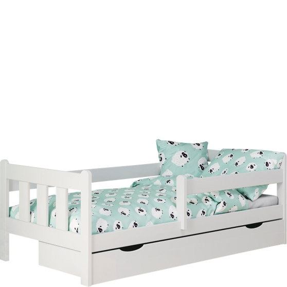 Łóżko dziecięce MARINELLA z szufladą Białe Podstawowe