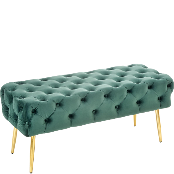 Ławka ATHENA ciemny zielony / złoty Podstawowe