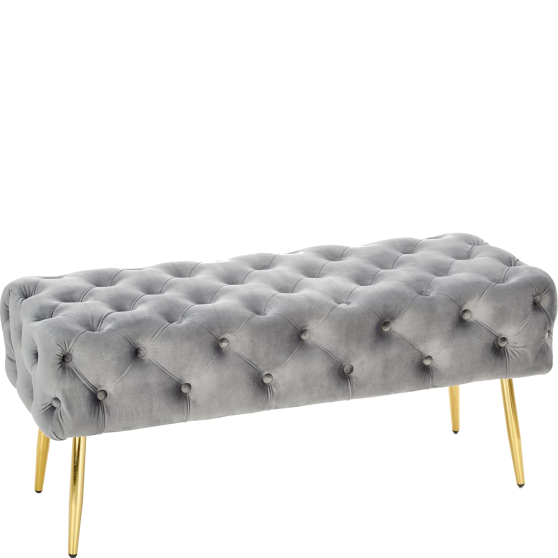 Ławka ATHENA popielaty / złoty Podstawowe