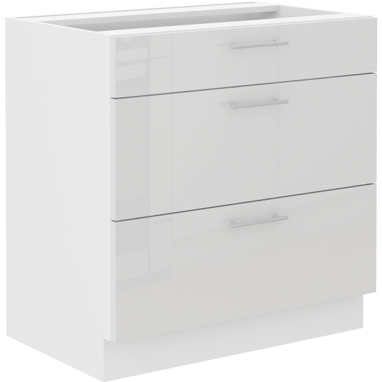Szafka dolna stojąca 3 szuflady 80 D 3S LARA BIAŁY POŁYSK Podstawowe