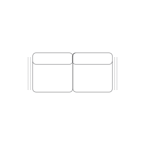 Sofa bez boków bez funkcji spania 2,5 BB ALISON Podstawowe