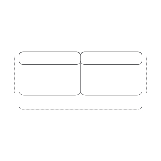 Sofa bez boków z wysuwanymi siedziskami 3 W BB BENETTO Podstawowe