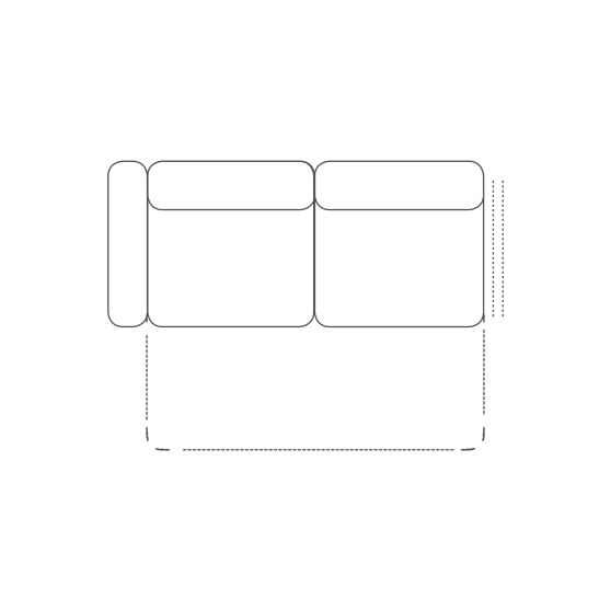 Sofa z jednym bokiem i szufladą Lewa 2,5SL GENESIS Podstawowe