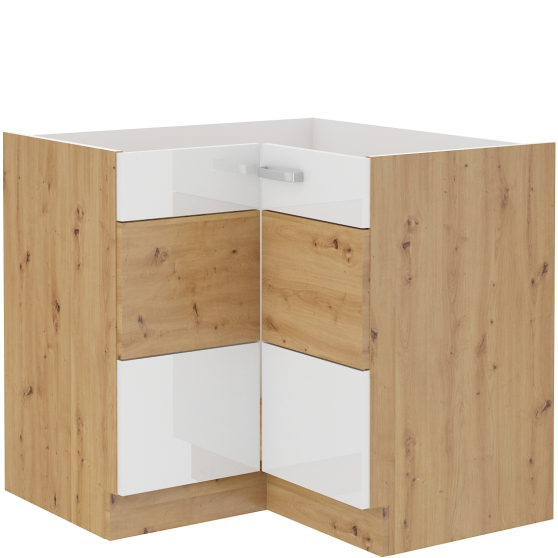 Szafka kuchenna stojąca narożna 2 drzwi 90 x 90 ND 2F ARTISAN BIAŁY POŁYSK Podstawowe