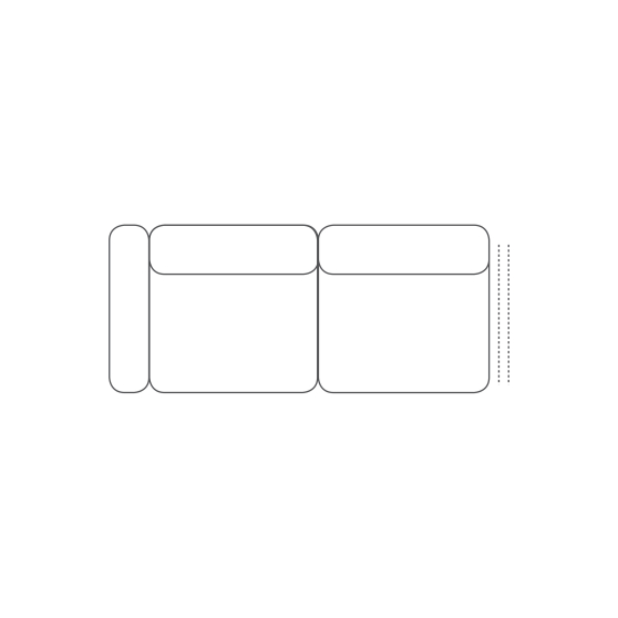 Sofa z jednym bokiem Lewa 2,5L LOREN Podstawowe