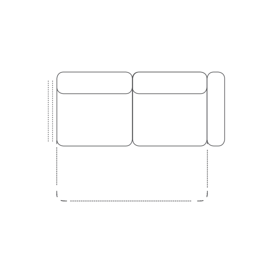 Sofa z funkcją spania i jednym bokiem Prawa 2,5FR MOZZA Podstawowe