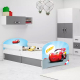 Łóżko pojedyncze z materacem dla dziecka LUKI 1 Biały Aranżacja (1)