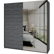Szafa 2 drzwi przesuwnych lustro 200 cm Dąb Carbon 24CBEA67 TYP-67 GALAXY Podstawowe