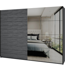 Szafa 2 drzwi przesuwnych lustro 270 cm Dąb Carbon 24CBEA69 TYP-69 GALAXY Podstawowe