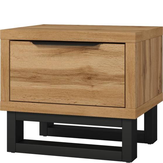 Stolik nocny z szufladą Dąb Wotan 24N0NG22 TYP-22 HALLE SYPIALNIA Podstawowe