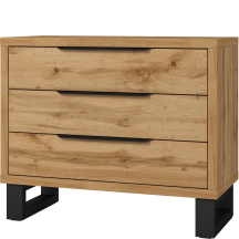 Komoda z trzema szufladami Dąb Wotan 24N0NG27 TYP-27 HALLE SYPIALNIA Podstawowe