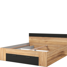 Łóżko 180 x 200 z szufladami Dąb Mauvella / Czarny 22MW1692 TYP-92 BETA Podstawowe