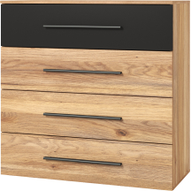 Komoda 2 drzwi 4 szuflady Dąb Mauvella / Czarny 22MW1627 TYP-27 BETA Podstawowe