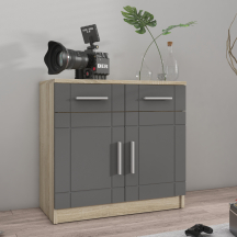 Komoda 2F2S Grafit / Dąb Sonoma PARIS Podstawowe