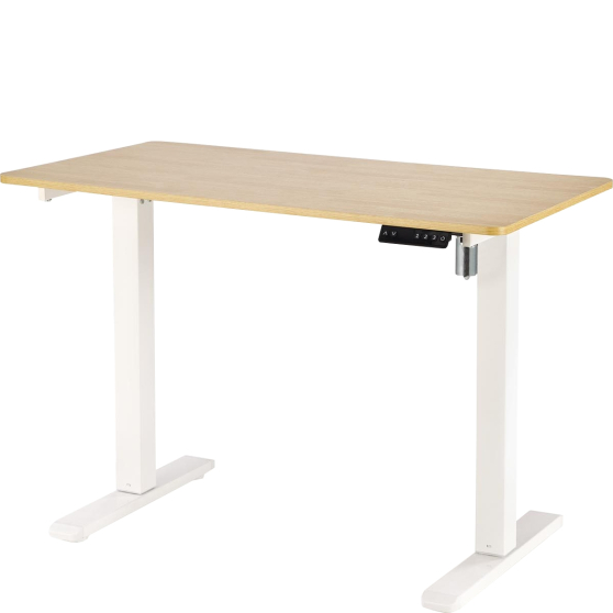 Biurko regulowane B-53 Dąb Złoty / Biały Podstawowe