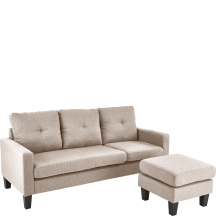 Sofa z podnóżkiem GERSON beżowy Podstawowe