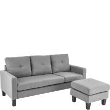 Sofa z podnóżkiem GERSON popielaty Podstawowe