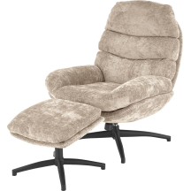 Fotel wypoczynkowy z podnóżkiem DARIO Beż Podstawowe