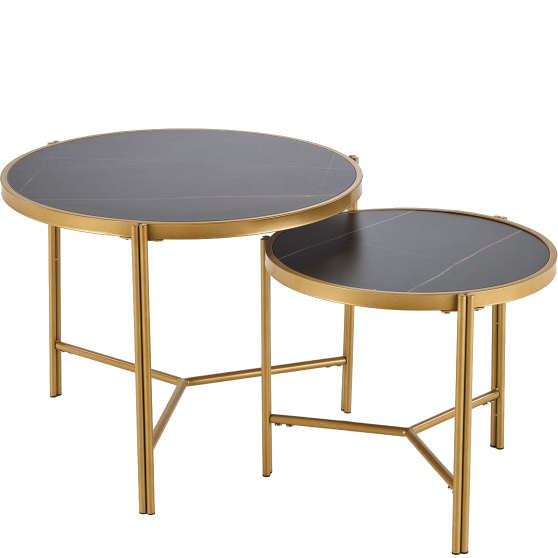 FATIMA czarny marmur Halmar Ława zestaw Podstawowe