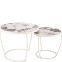 INES beżowy marmur / biały Halmar Ława zestaw Podstawowe