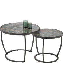 INES zielony marmur / czarny Halmar Ława zestaw Podstawowe