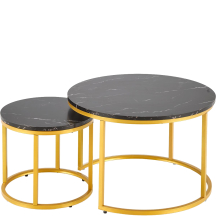 PAOLA czarny marmur / złoty Halmar Ława zestaw Podstawowe