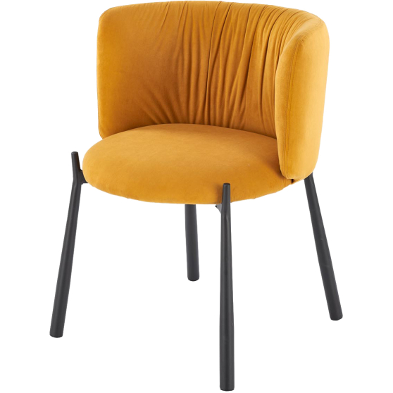 Krzesło metalowe K-531 Czarny / Musztardowy Podstawowe