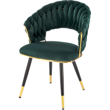 Krzesło metalowe K-551 Czarny / Złoty / Ciemny Zielony Podstawowe