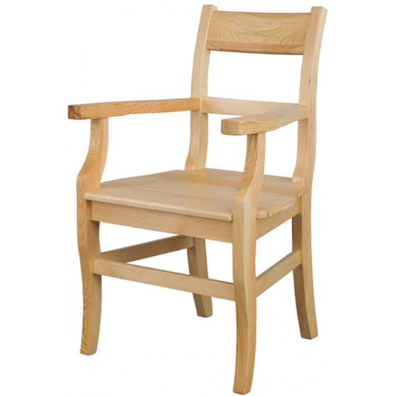 Krzesło drewniane sosnowe z podłokietnikami KT115 Podstawowe