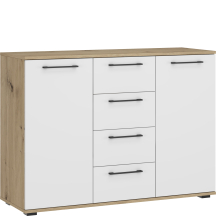 Komoda KM-2 Dąb artisan / Biały FORMO Podstawowe