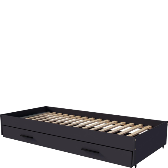 Łóżko dolne 90 x 200 ze stelażem i szufladą antracyt VERSO Podstawowe