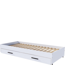 Łóżko dolne 90 x 200 ze stelażem i szufladą biały VERSO Podstawowe