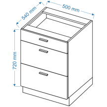 Szafka dolna stojąca 3 szuflady DS 5/3 VELLA Podstawowe