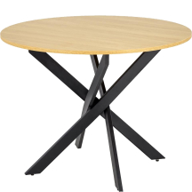 Stół okrągły 100x100x76 EDGAR Dąb Złoty / Czarny Podstawowe