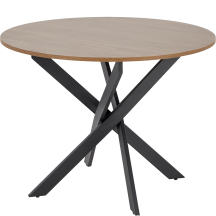 Stół okrągły 100x100x76 EDGAR Orzech / Czarny Podstawowe
